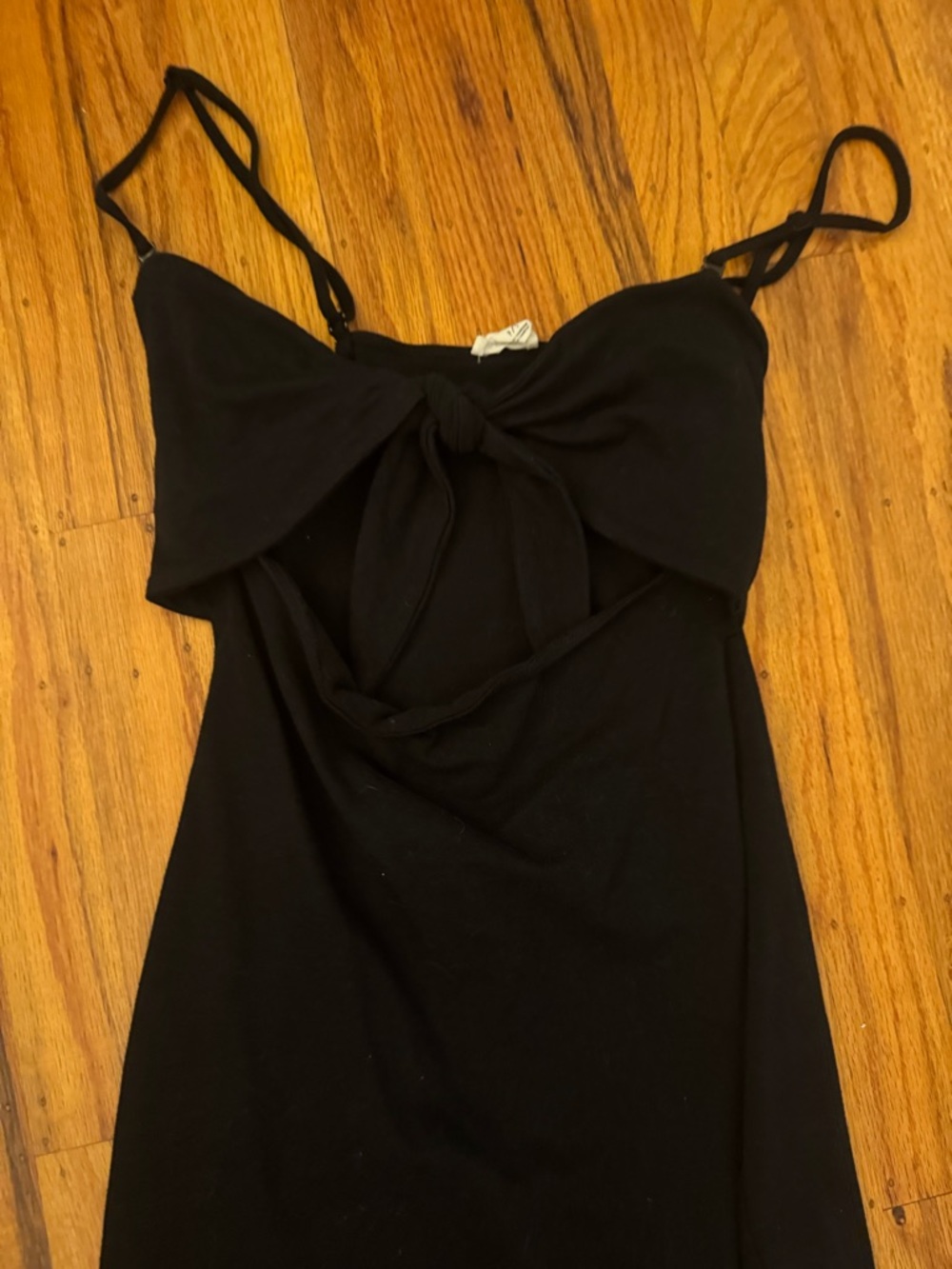 Garage Tie Front Dress Womens Black Sz S